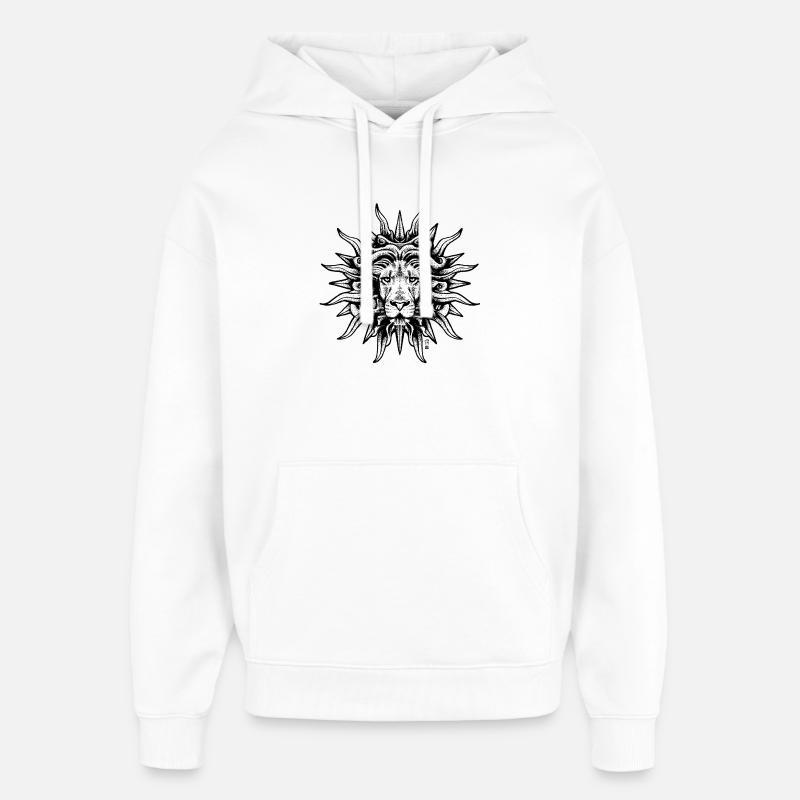 Löwe Sonne - Oversized Unisex Hoodie von Stanley/Stella - Weiß