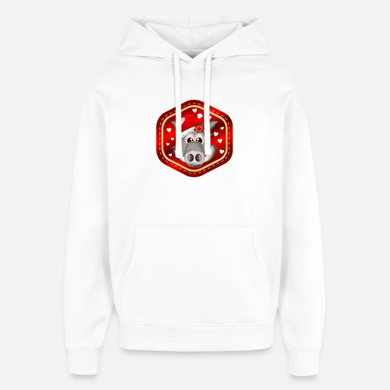 WEIHNACHTSGESCHENKE WILDSCHWEINE - Oversized Unisex Hoodie von Stanley/Stella - Weiß