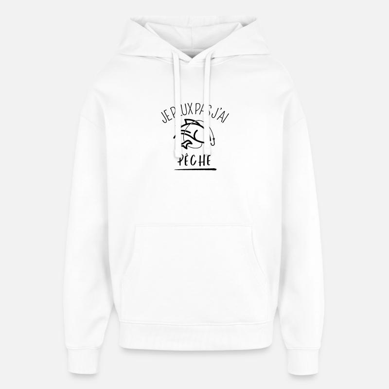 Je peux pas j'ai pêche - Sweat à capuche unisexe Stanley/Stella Oversized - blanc