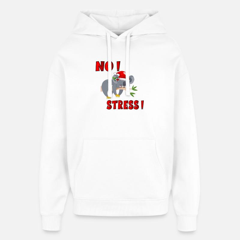 ANIMAUX DE NOËL SANS STRESS - Sweat à capuche unisexe Stanley/Stella Oversized - blanc