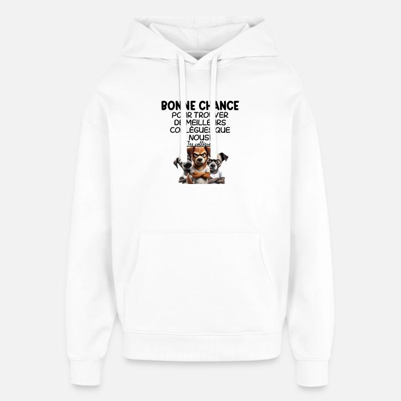 Trio de chiens mécontent cartoon - Sweat à capuche unisexe Stanley/Stella Oversized - blanc