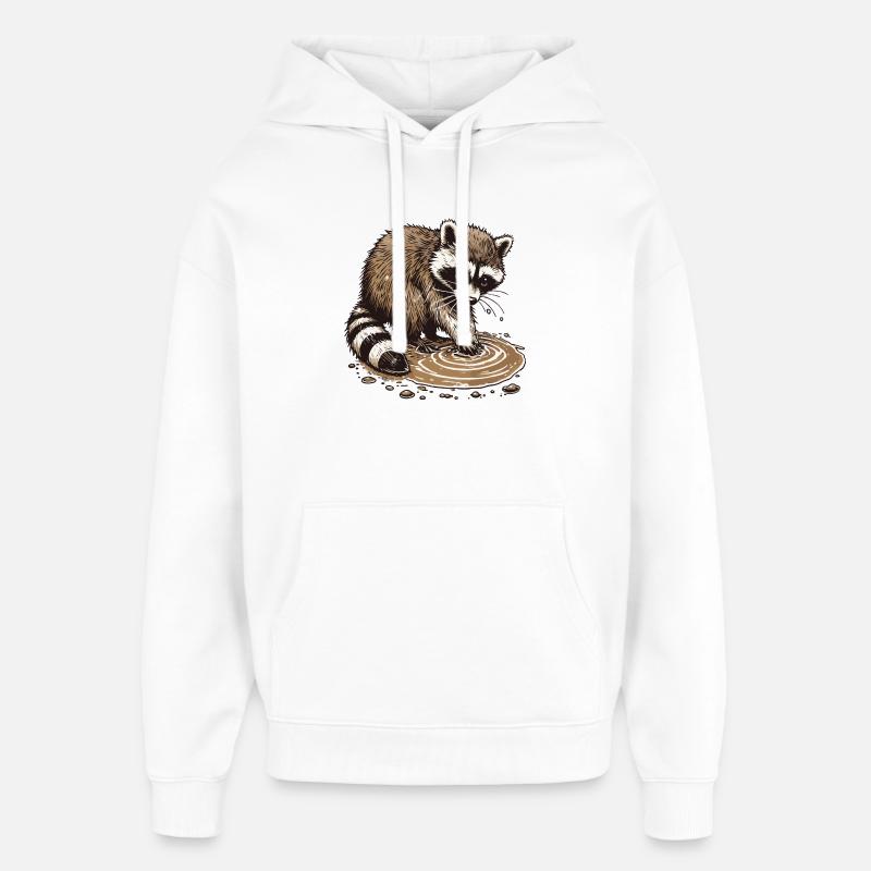 Raton laveur - Sweat à capuche unisexe Stanley/Stella Oversized - blanc