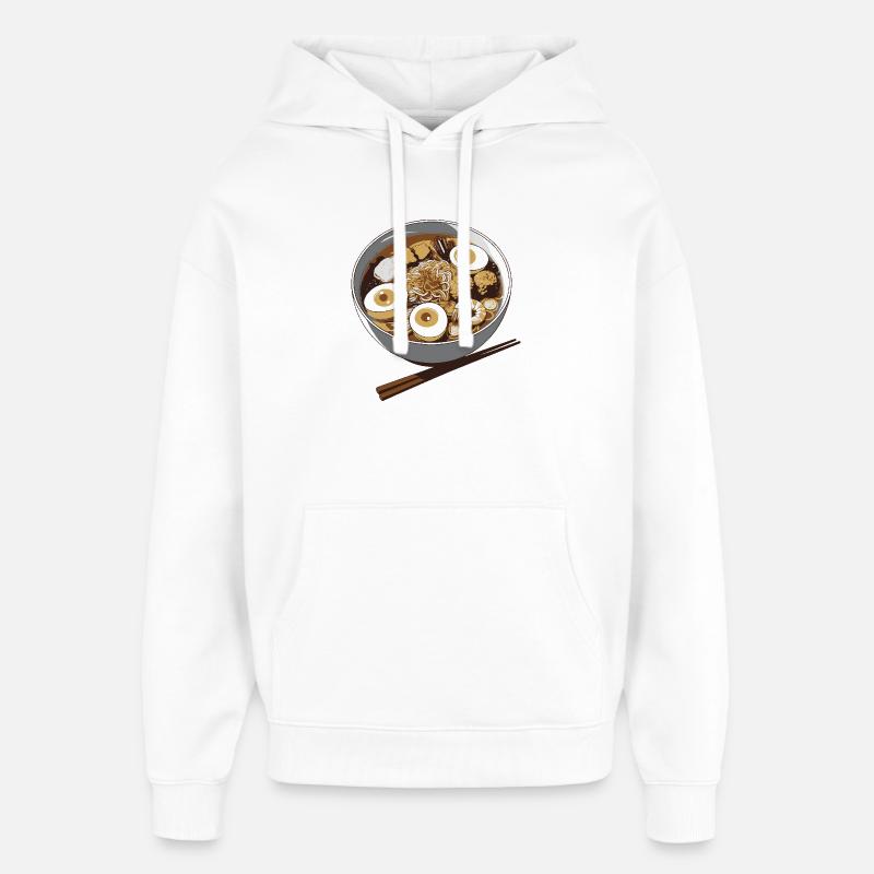 Ramen Eier Bowl Illustration - Oversized Unisex Hoodie von Stanley/Stella - Weiß