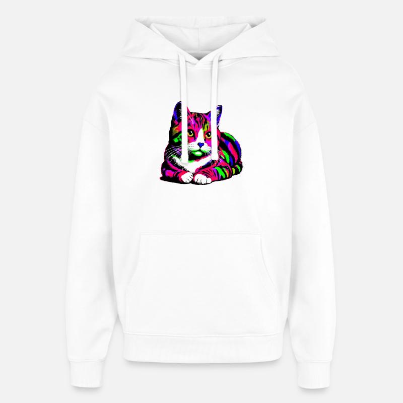 Chat - Sweat à capuche unisexe Stanley/Stella Oversized - blanc