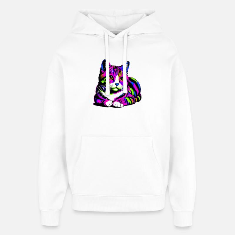 Chat - Sweat à capuche unisexe Stanley/Stella Oversized - blanc