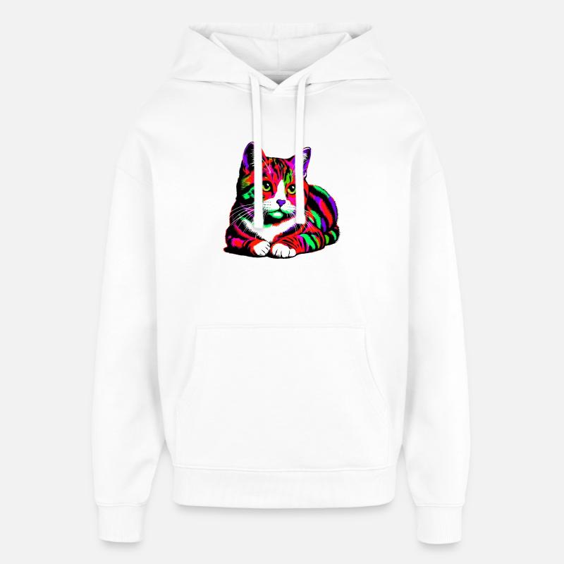 Chat - Sweat à capuche unisexe Stanley/Stella Oversized - blanc