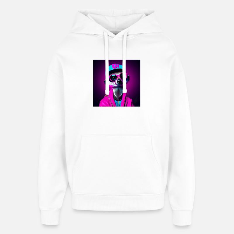 suricate, suricate humour, suricate rigolo - Sweat à capuche unisexe Stanley/Stella Oversized - blanc