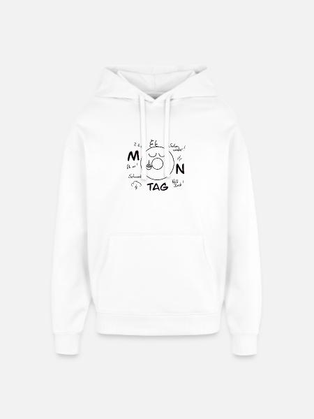 Monday Blues - Oversized Unisex Hoodie by Stanley/Stella - white