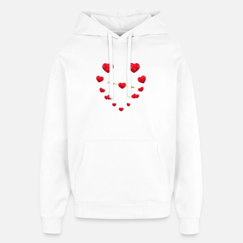 Conception de coeur aimant avec flèche - Sweat à capuche unisexe Stanley/Stella Oversized - blanc