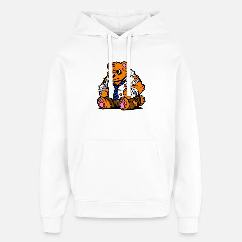 Ours de bureau - Sweat à capuche unisexe Stanley/Stella Oversized - blanc