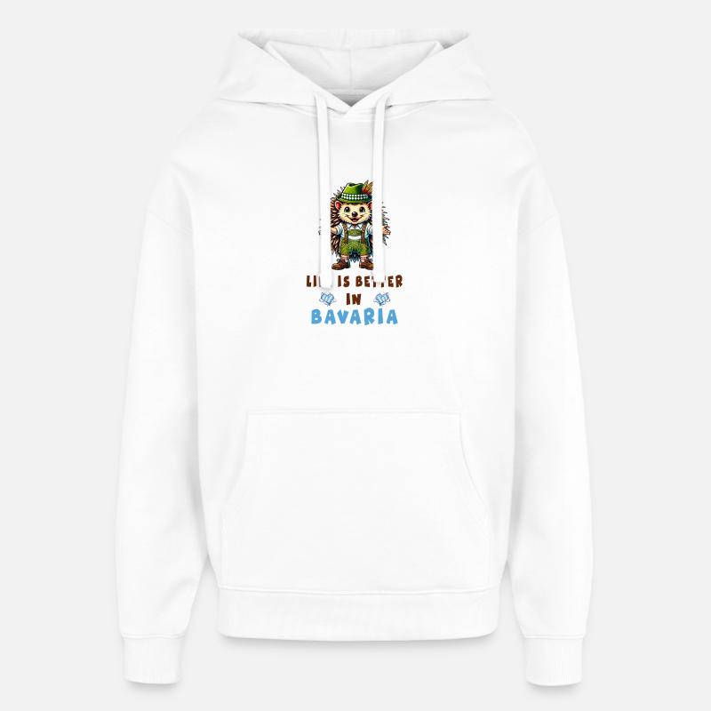 Hérisson bavarois - Sweat à capuche unisexe Stanley/Stella Oversized - blanc