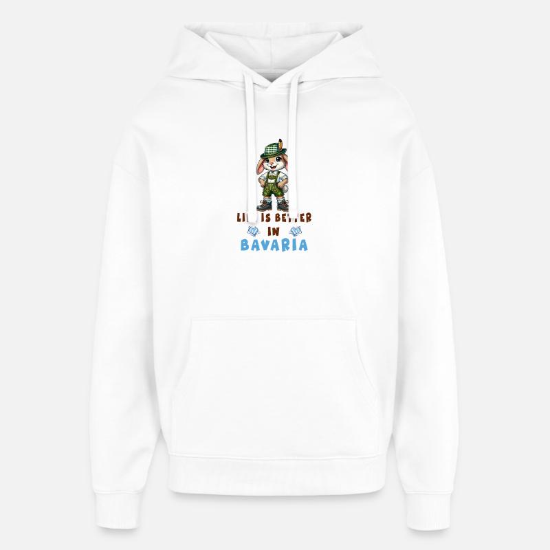 Lapin bavarois - Sweat à capuche unisexe Stanley/Stella Oversized - blanc