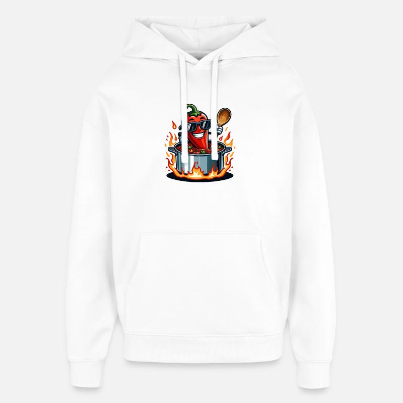Cuisiner avec le feu - Sweat à capuche unisexe Stanley/Stella Oversized - blanc
