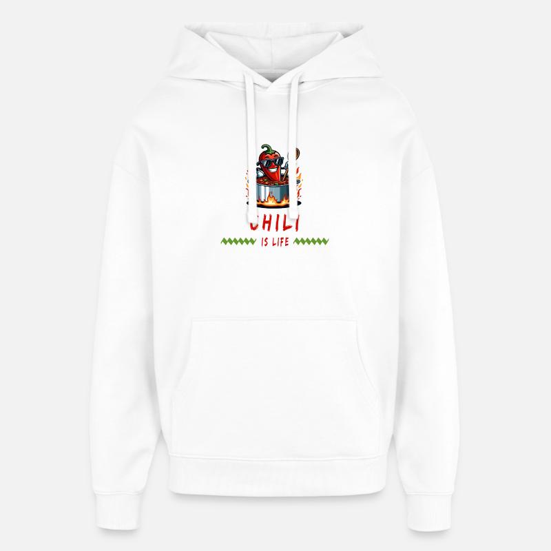 Le chili, c’est la vie - Sweat à capuche unisexe Stanley/Stella Oversized - blanc