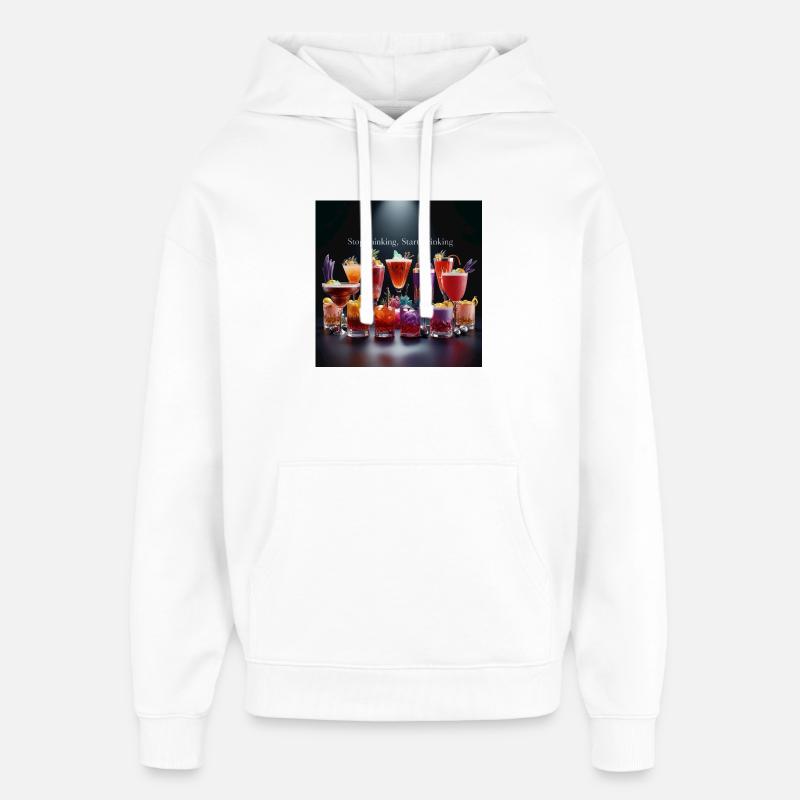 Cocktails avec texte humoristique - Sweat à capuche unisexe Stanley/Stella Oversized - blanc