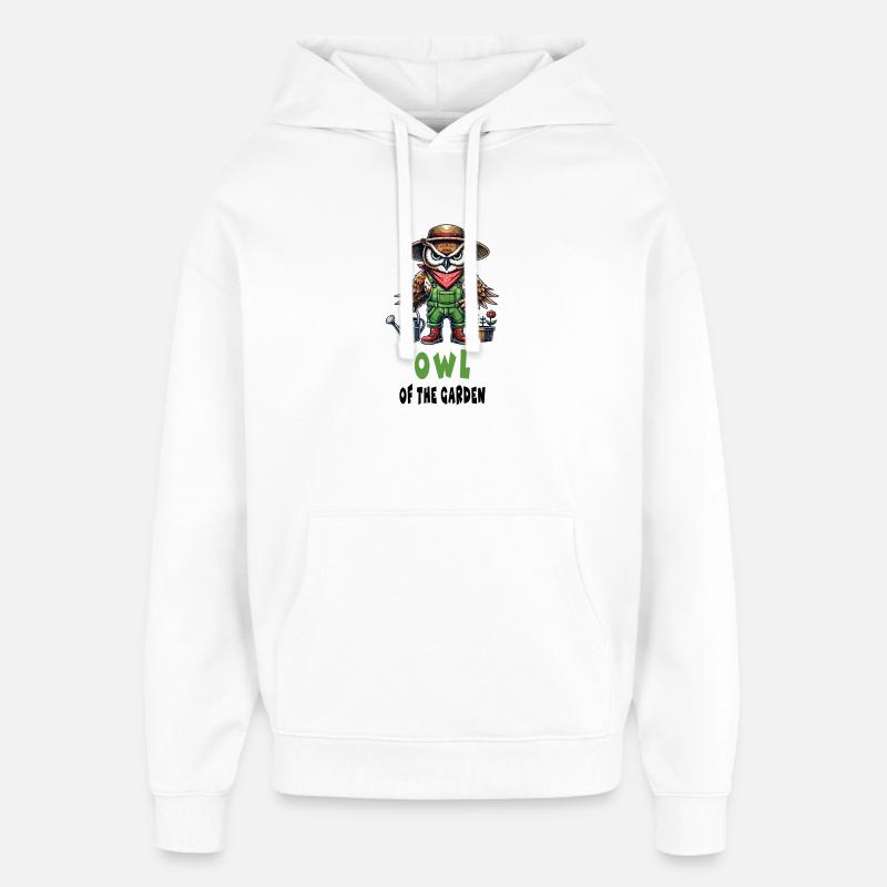 Hibou du jardin conception - Sweat à capuche unisexe Stanley/Stella Oversized - blanc