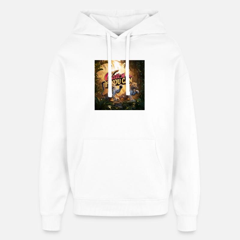 Attrape-moi si tu peux, Léopard - Sweat à capuche unisexe Stanley/Stella Oversized - blanc