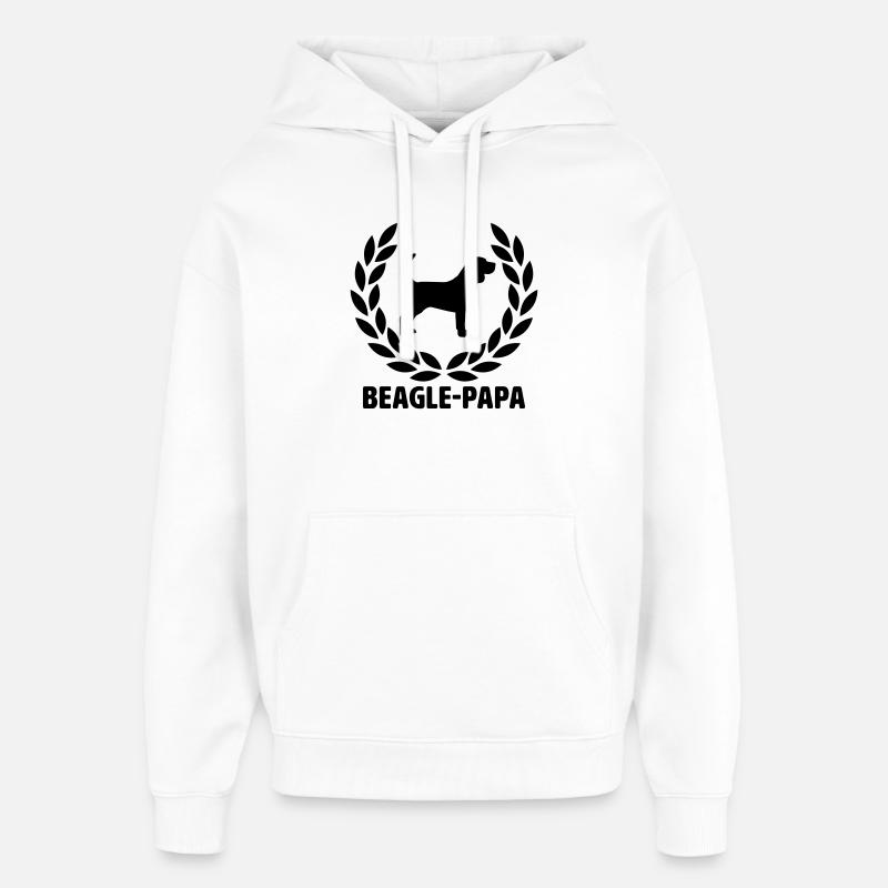 Papa Beagle - Sweat à capuche unisexe Stanley/Stella Oversized - blanc