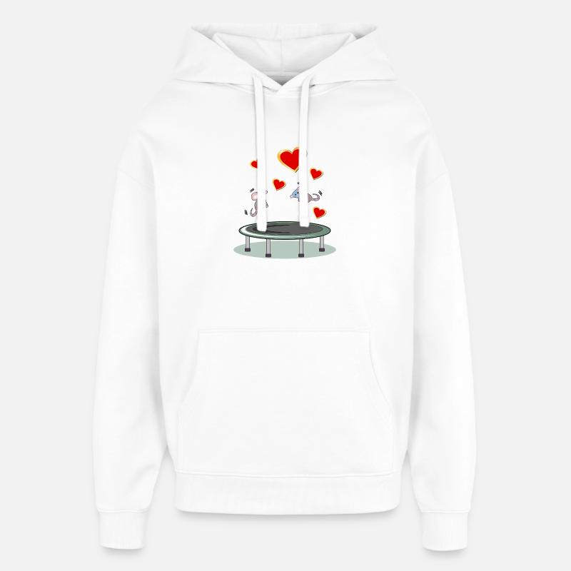 TRAMPOLIN SPRINGEN MÄUSE - Oversized Unisex Hoodie von Stanley/Stella - Weiß