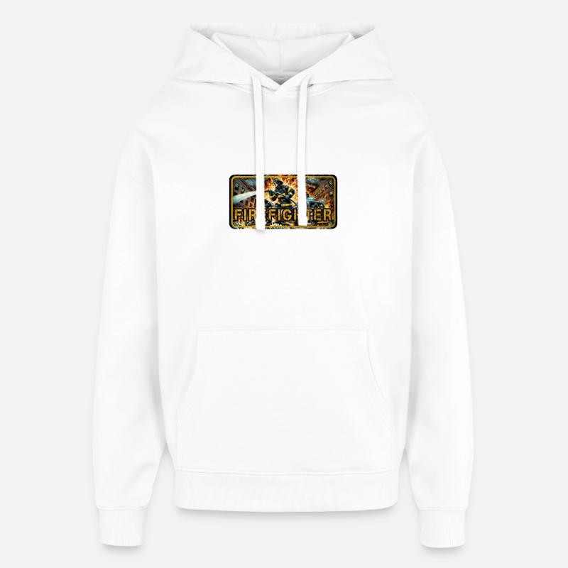 Conception des pompiers - Sweat à capuche unisexe Stanley/Stella Oversized - blanc