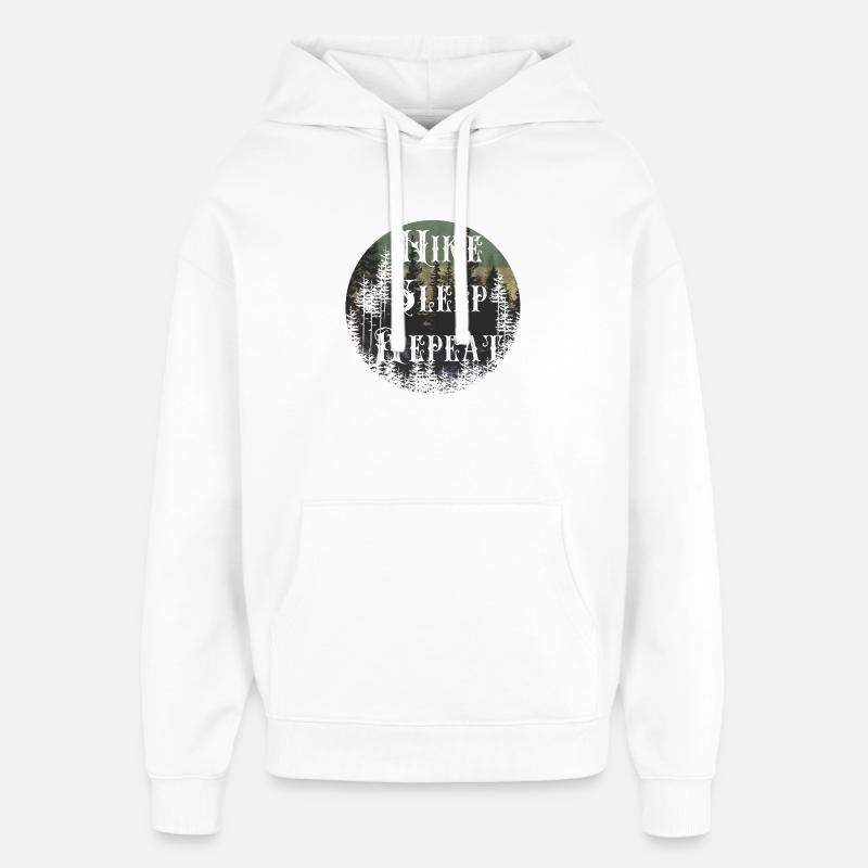Make Sleep Repeat – Waldsilhouette Rund - Oversized Unisex Hoodie von Stanley/Stella - Weiß