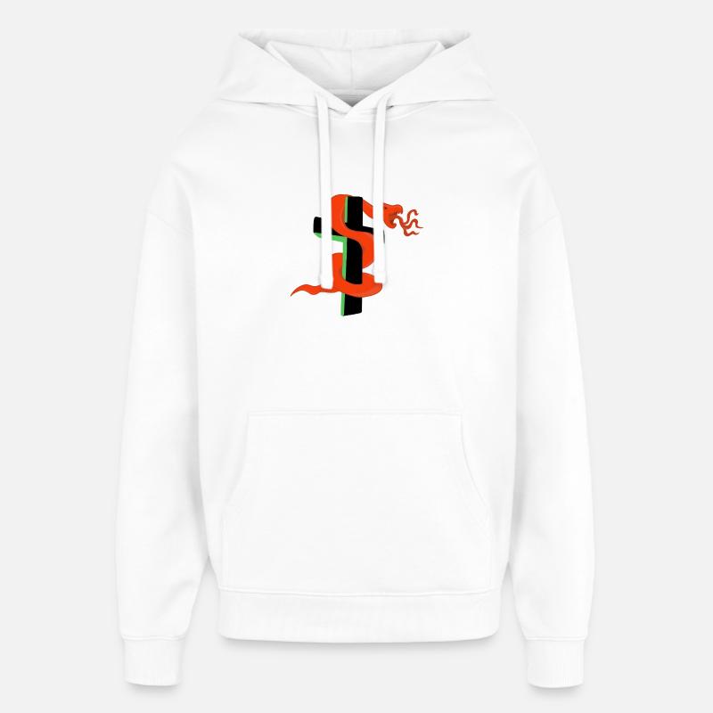 Serpent sur la croix - Sweat à capuche unisexe Stanley/Stella Oversized - blanc