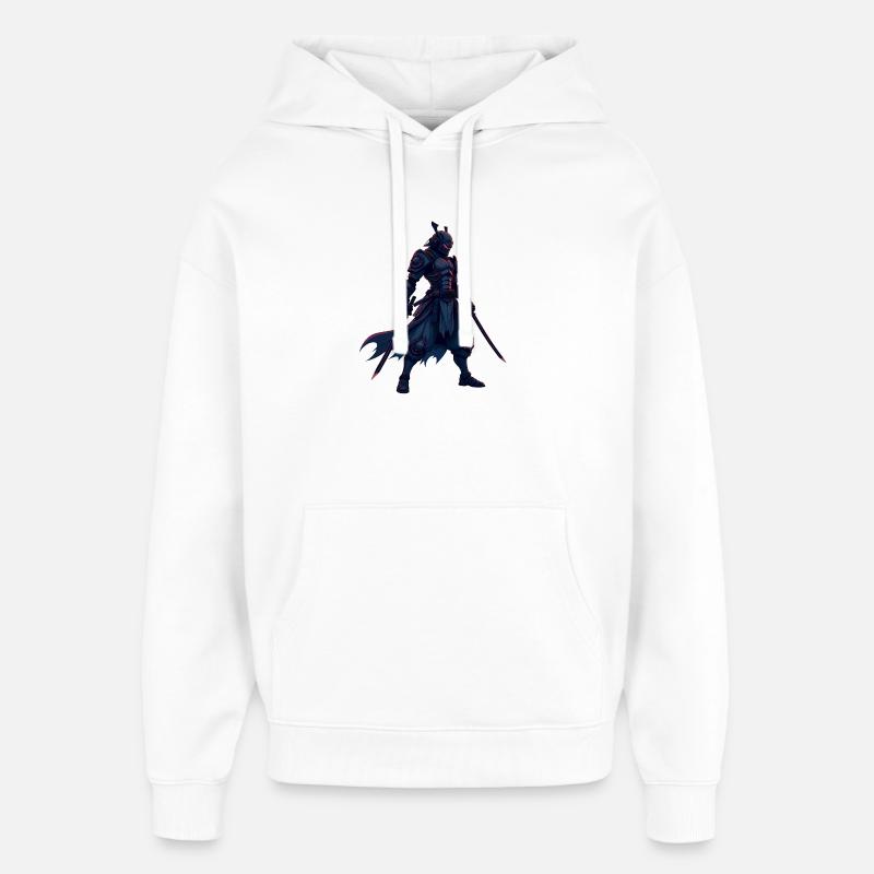 Illustration de guerrier cyber-samouraï - Sweat à capuche unisexe Stanley/Stella Oversized - blanc