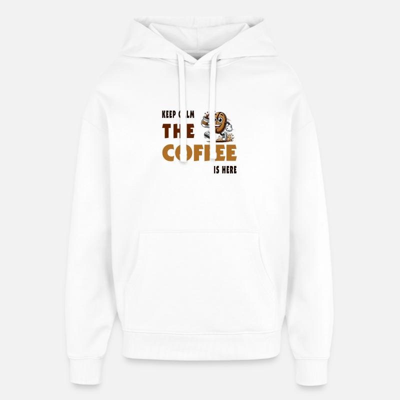 Keep Calm – The Coffee Is Here - Oversized Unisex Hoodie von Stanley/Stella - Weiß