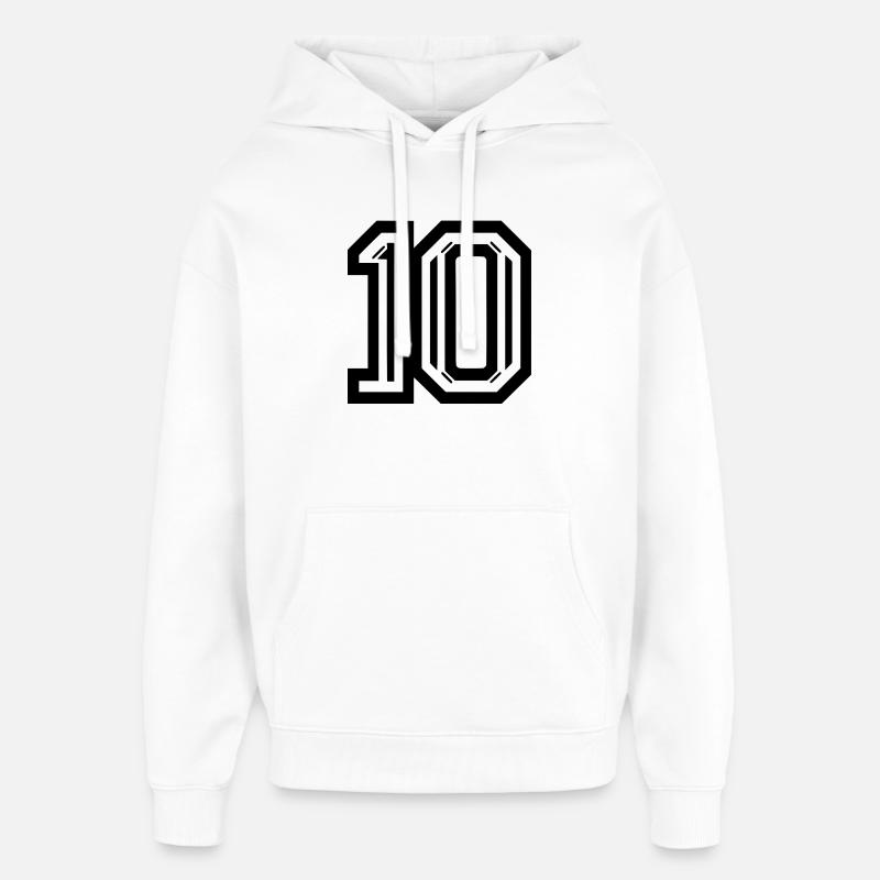 Graphique élégant numéro 10 - Sweat à capuche unisexe Stanley/Stella Oversized - blanc