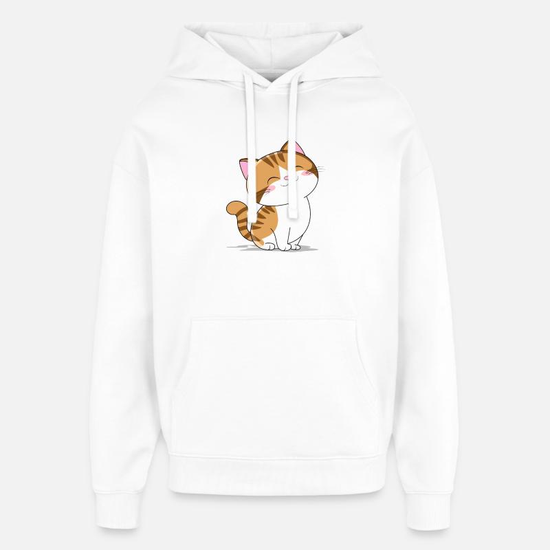 Petit chat mignon - Sweat à capuche unisexe Stanley/Stella Oversized - blanc