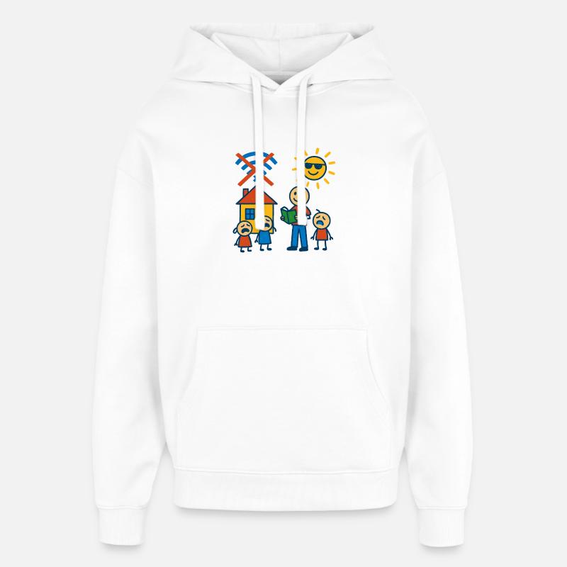 Pas de Wi-Fi, pas de pitié - Sweat à capuche unisexe Stanley/Stella Oversized - blanc