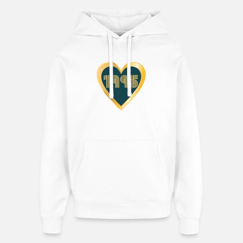 COEUR MILLÉSIME 1995 - Sweat à capuche unisexe Stanley/Stella Oversized - blanc