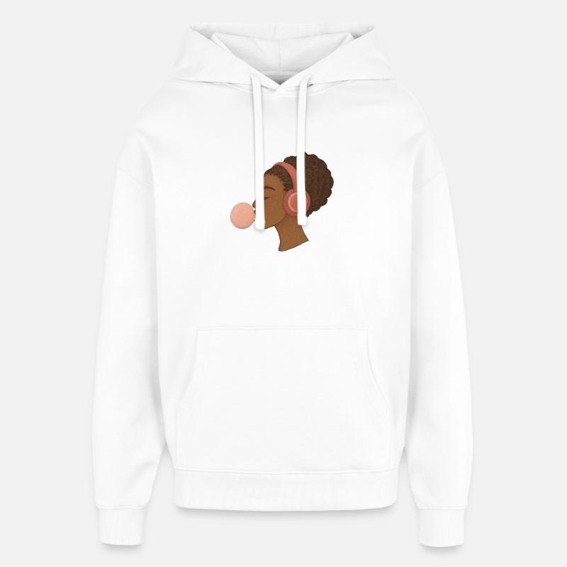Musique - Sweat à capuche unisexe Stanley/Stella Oversized - blanc