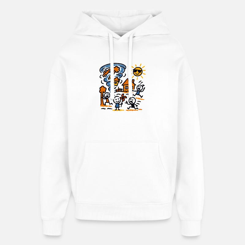 Pays des merveilles tourbillonnant - Sweat à capuche unisexe Stanley/Stella Oversized - blanc