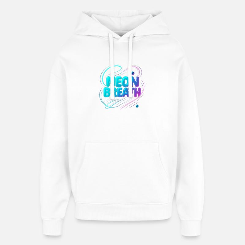 Souffle de néon - Sweat à capuche unisexe Stanley/Stella Oversized - blanc