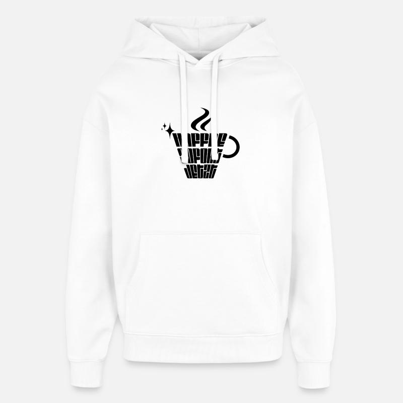 Café. Tout de suite. Maintenant. - Sweat à capuche unisexe Stanley/Stella Oversized - blanc