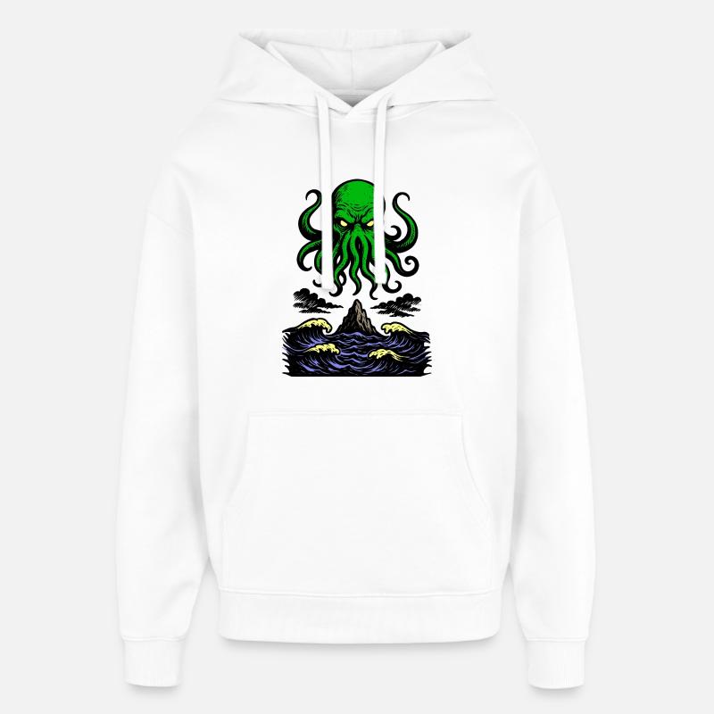 Cthulhu Rétro 2 - Sweat à capuche unisexe Stanley/Stella Oversized - blanc