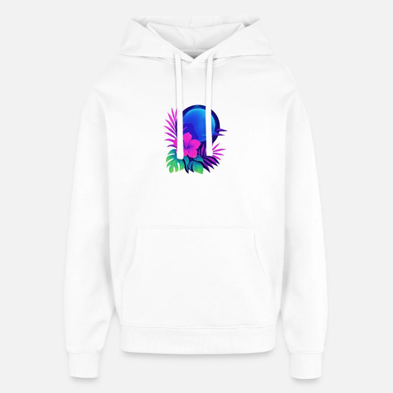 Neon Tropic Moon - Oversized Unisex Hoodie von Stanley/Stella - Weiß
