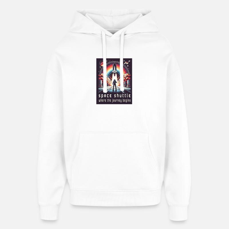 Navette spatiale - Le voyage commence - Sweat à capuche unisexe Stanley/Stella Oversized - blanc