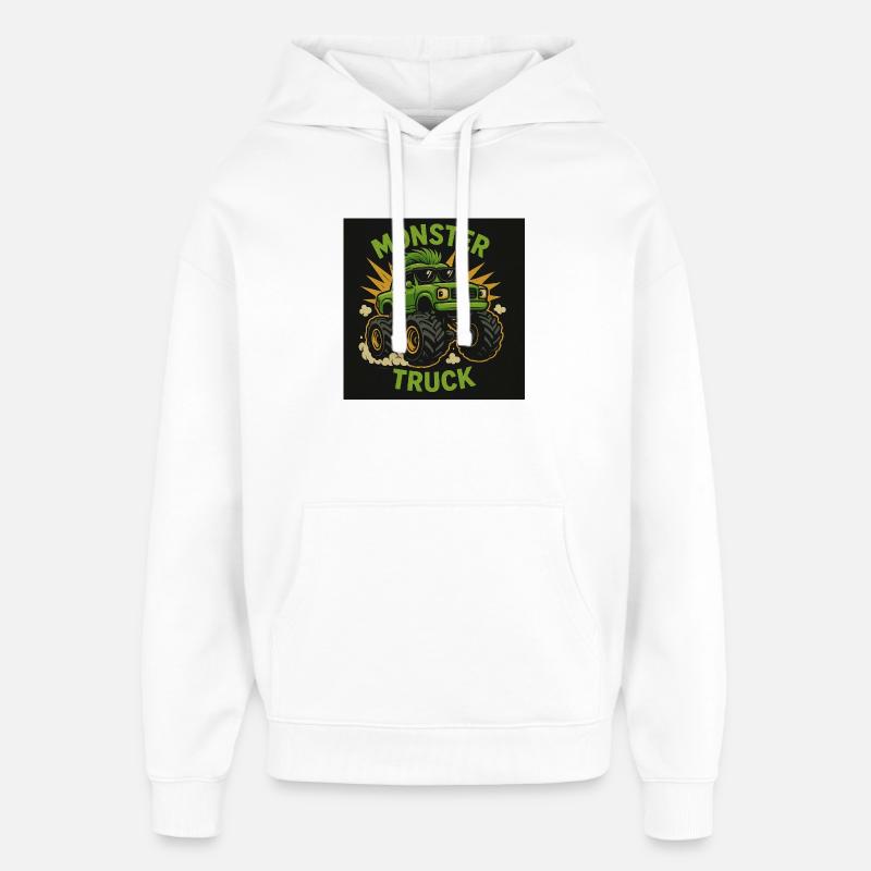 Camion monstre - Sweat à capuche unisexe Stanley/Stella Oversized - blanc