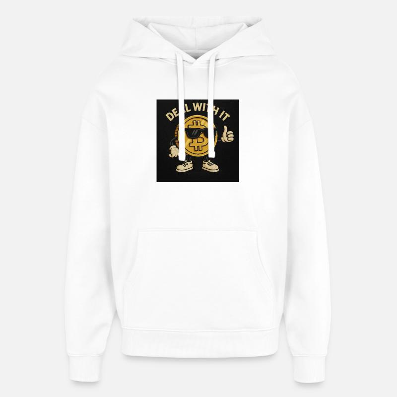 Le bitcoin - Sweat à capuche unisexe Stanley/Stella Oversized - blanc