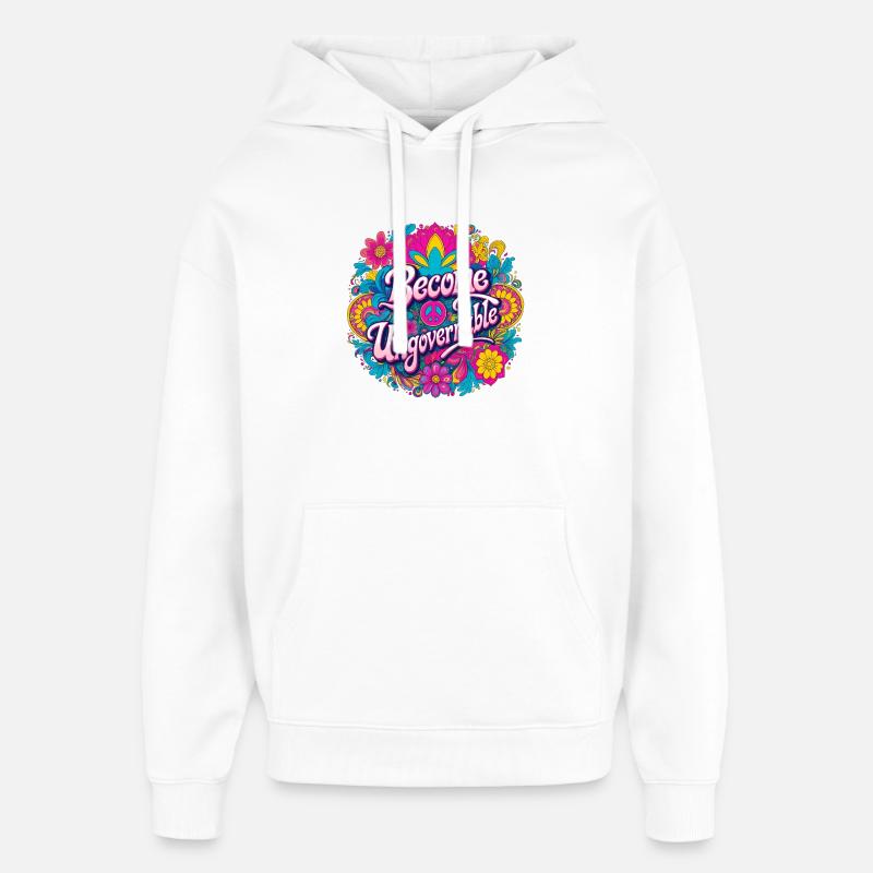 Devenir ingouvernable - Sweat à capuche unisexe Stanley/Stella Oversized - blanc