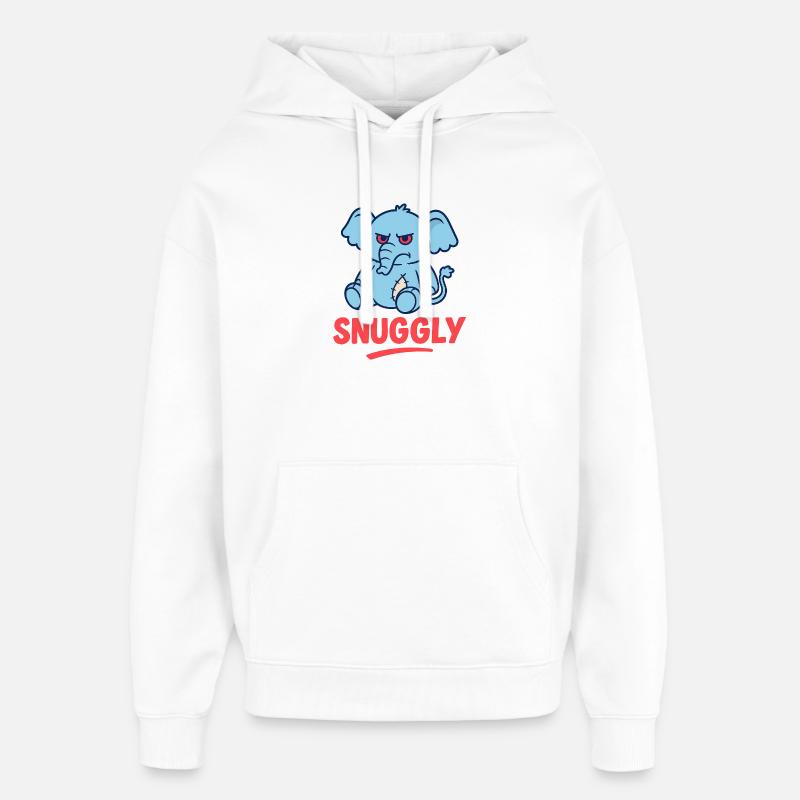 Grumpy Elephant - Oversized Unisex Hoodie von Stanley/Stella - Weiß