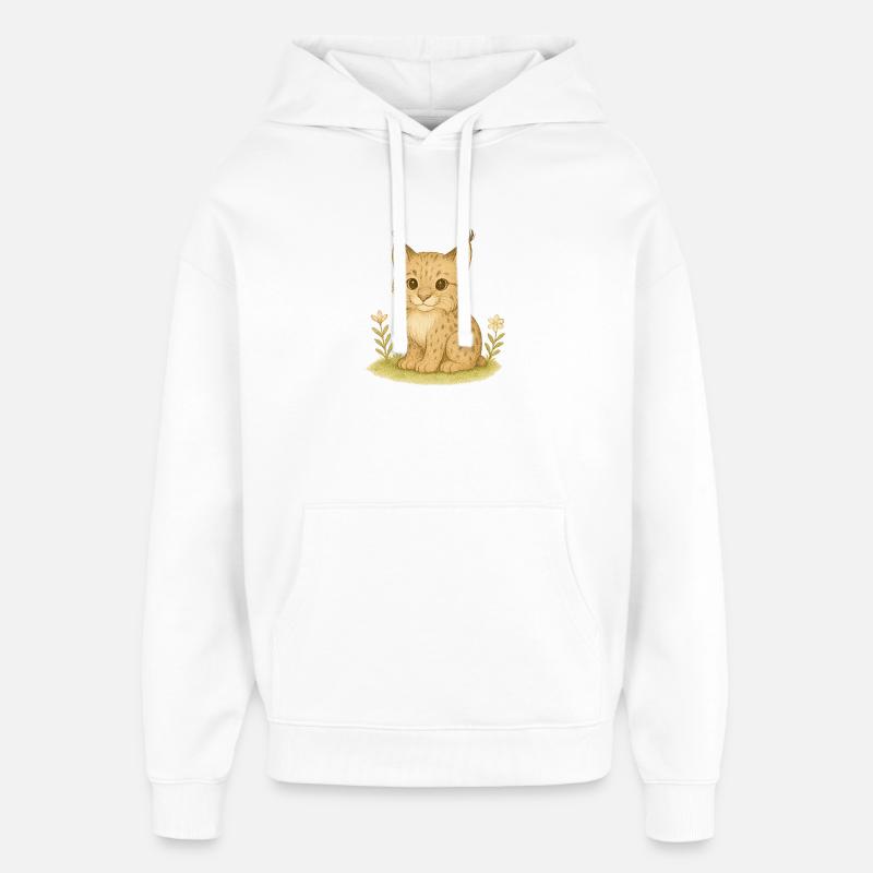 Forêt nordique - Lynx - Sweat à capuche unisexe Stanley/Stella Oversized - blanc