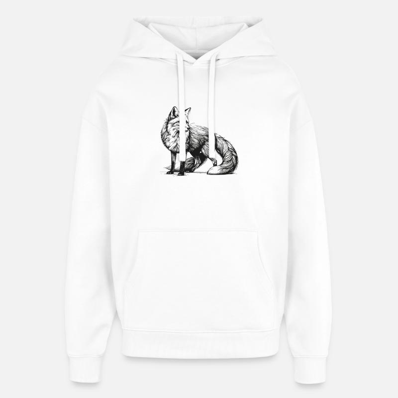 Renard – Garde forestier - Sweat à capuche unisexe Stanley/Stella Oversized - blanc