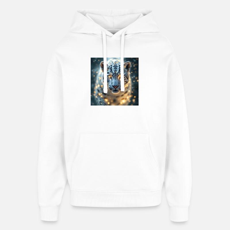 Animal Totem Léopard Blanc - Sweat à capuche unisexe Stanley/Stella Oversized - blanc