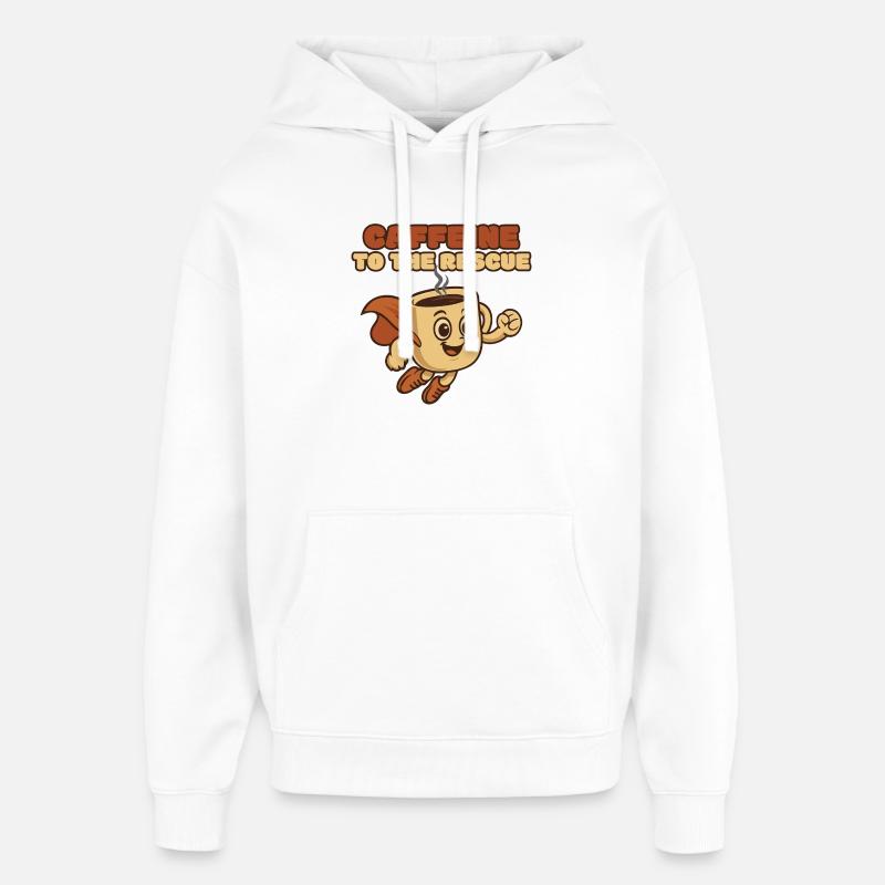 Kaffeerettungsheld - Oversized Unisex Hoodie von Stanley/Stella - Weiß