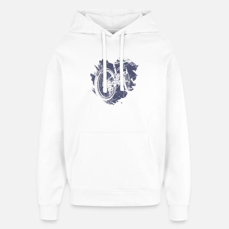 Illustration d’engrenage de vélo rétro - Sweat à capuche unisexe Stanley/Stella Oversized - blanc