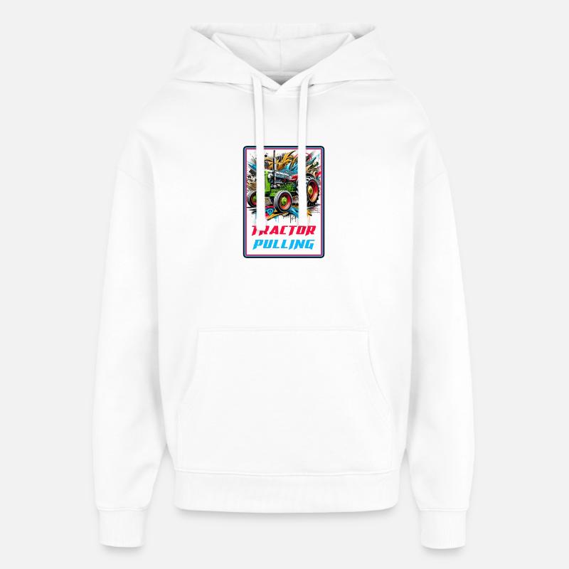 Tractor Pulling Power - Oversized Unisex Hoodie by Stanley/Stella - white