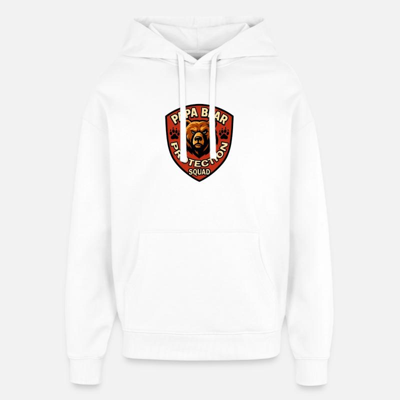 Papa Bear Protection Squad - Sweat à capuche unisexe Stanley/Stella Oversized - blanc